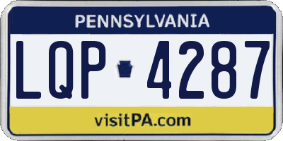 PA license plate LQP4287