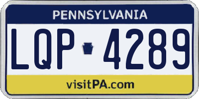 PA license plate LQP4289