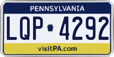PA license plate LQP4292