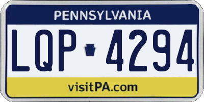PA license plate LQP4294
