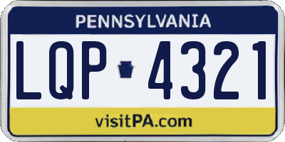 PA license plate LQP4321