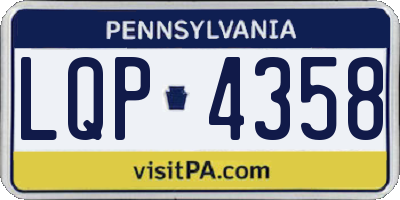PA license plate LQP4358