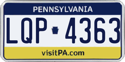 PA license plate LQP4363