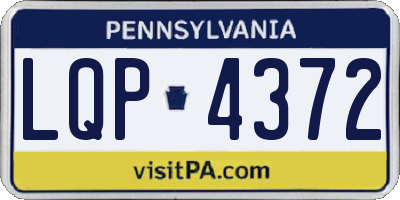 PA license plate LQP4372