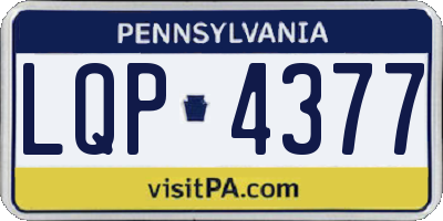 PA license plate LQP4377