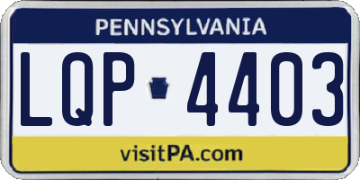 PA license plate LQP4403