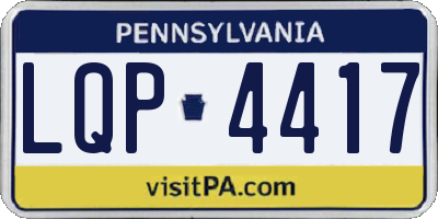 PA license plate LQP4417