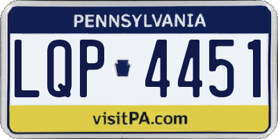 PA license plate LQP4451