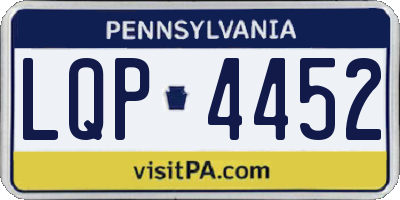 PA license plate LQP4452