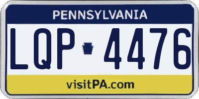 PA license plate LQP4476