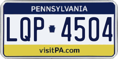 PA license plate LQP4504
