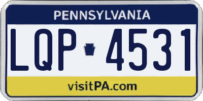 PA license plate LQP4531