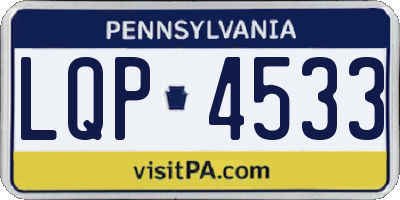 PA license plate LQP4533