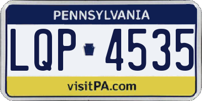 PA license plate LQP4535