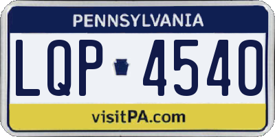 PA license plate LQP4540