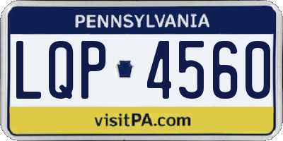 PA license plate LQP4560