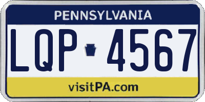 PA license plate LQP4567
