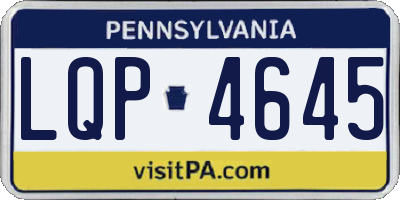 PA license plate LQP4645