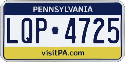 PA license plate LQP4725