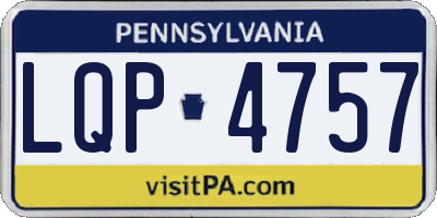 PA license plate LQP4757