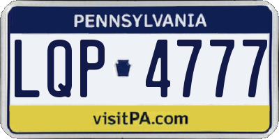 PA license plate LQP4777