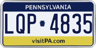PA license plate LQP4835