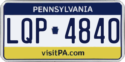 PA license plate LQP4840