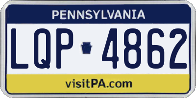 PA license plate LQP4862