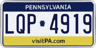 PA license plate LQP4919