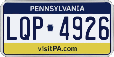 PA license plate LQP4926