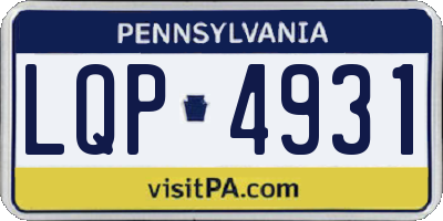 PA license plate LQP4931