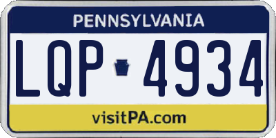 PA license plate LQP4934