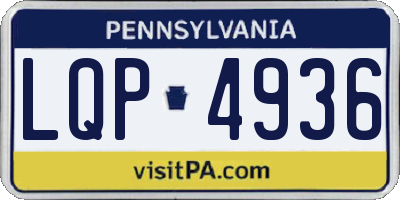 PA license plate LQP4936