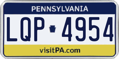 PA license plate LQP4954