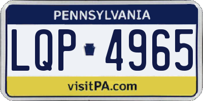 PA license plate LQP4965