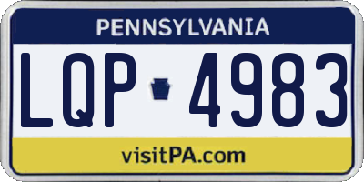 PA license plate LQP4983