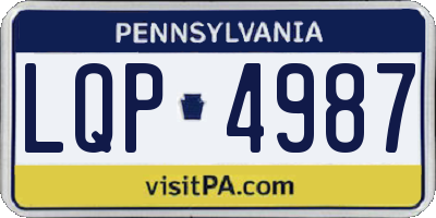 PA license plate LQP4987