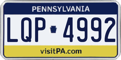 PA license plate LQP4992