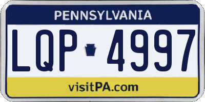 PA license plate LQP4997