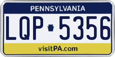 PA license plate LQP5356