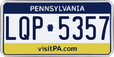 PA license plate LQP5357