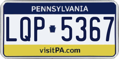 PA license plate LQP5367