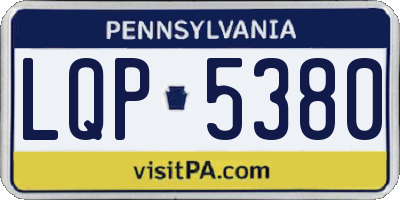 PA license plate LQP5380