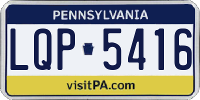 PA license plate LQP5416