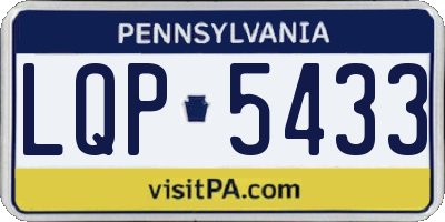 PA license plate LQP5433