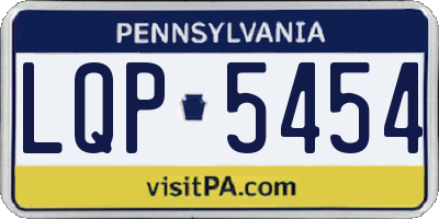 PA license plate LQP5454