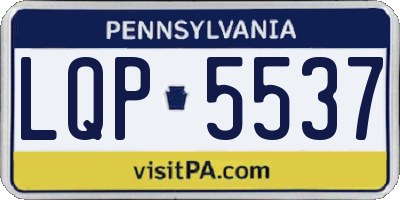 PA license plate LQP5537
