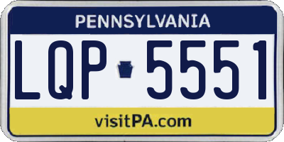 PA license plate LQP5551