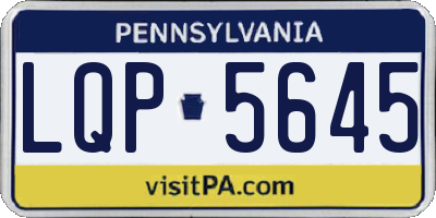 PA license plate LQP5645