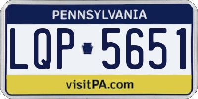 PA license plate LQP5651